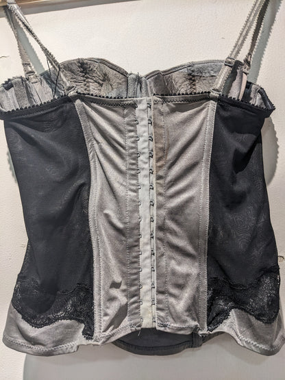 Grey Corset With Black Lacy details