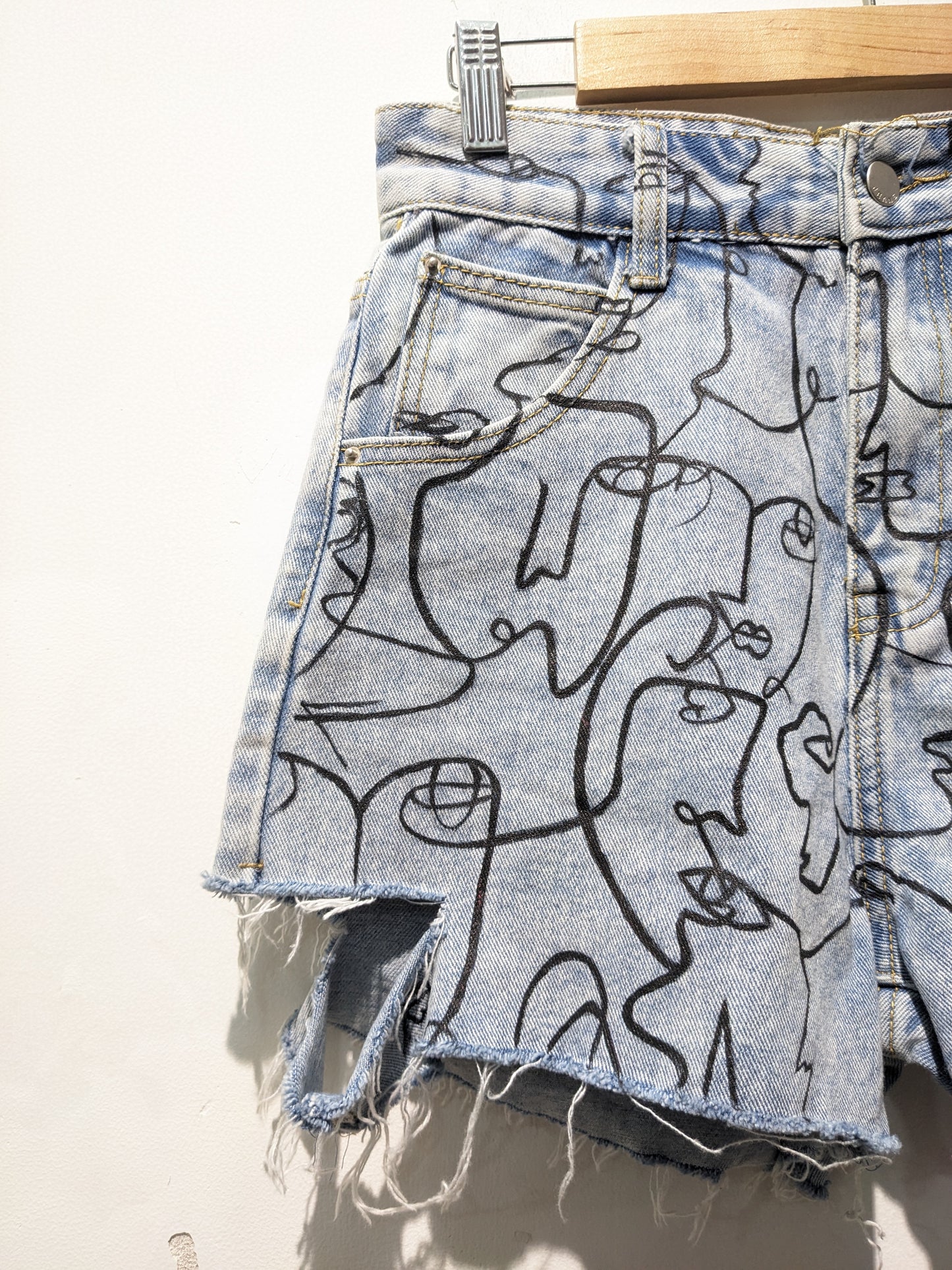 VALKYRE HAND-PAINTED DENIM Shorts