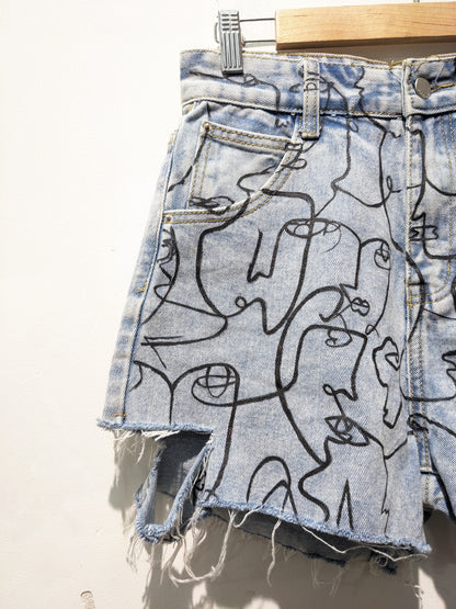 VALKYRE HAND-PAINTED DENIM Shorts