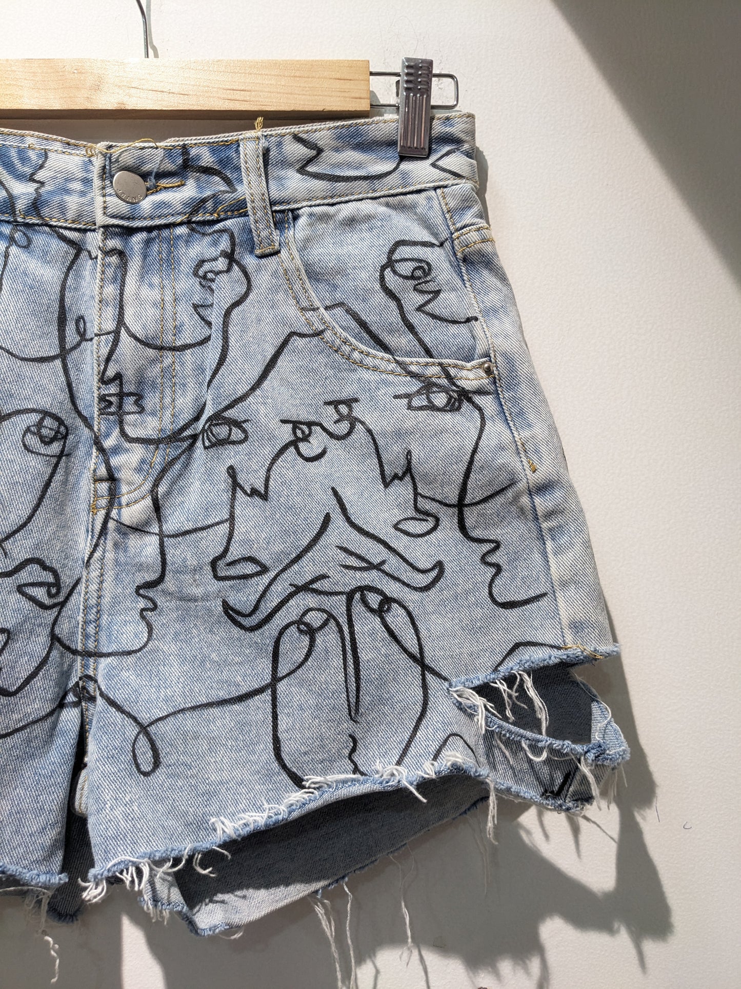 VALKYRE HAND-PAINTED DENIM Shorts