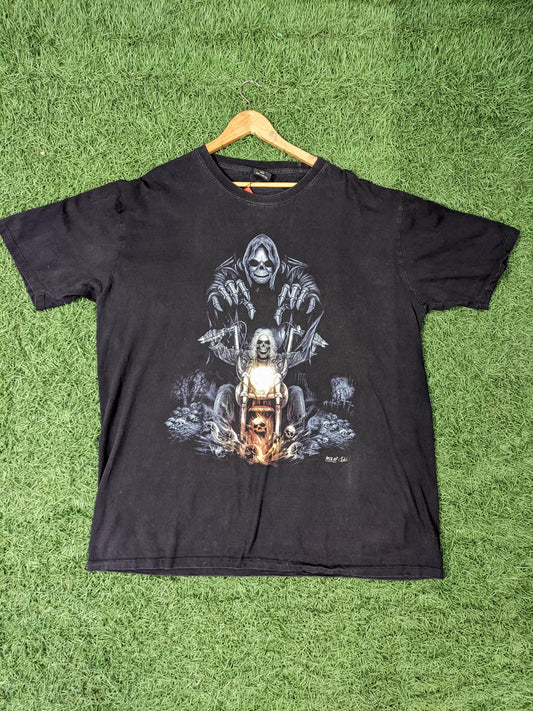 Vintage Skeleton Death Biker by Wild Tee