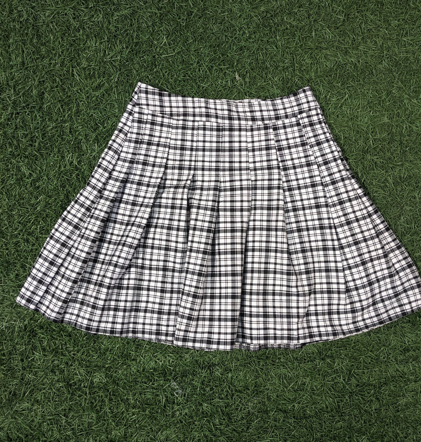 New Look Check White Black Skirt