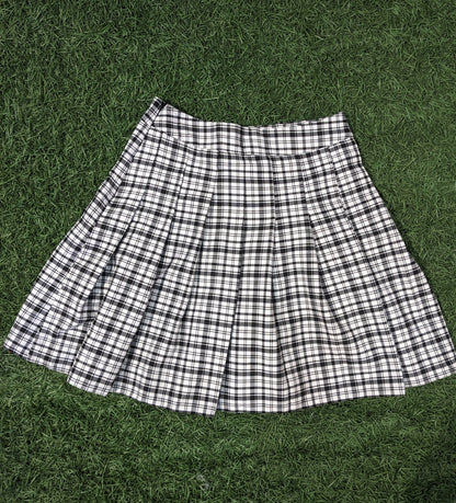 New Look Check White Black Skirt