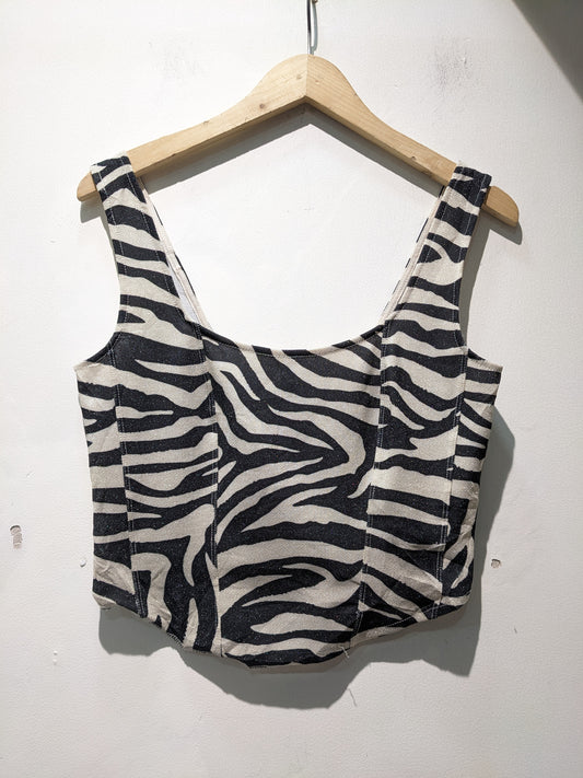 H&M Zebra Print Shimer Sleevless Top