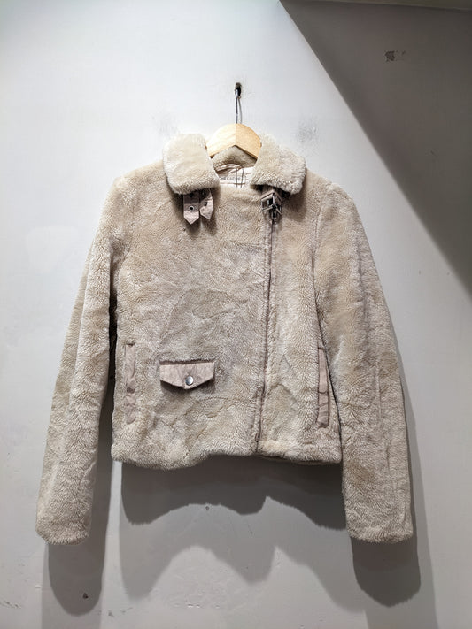 Classy Beige Fur Jacket