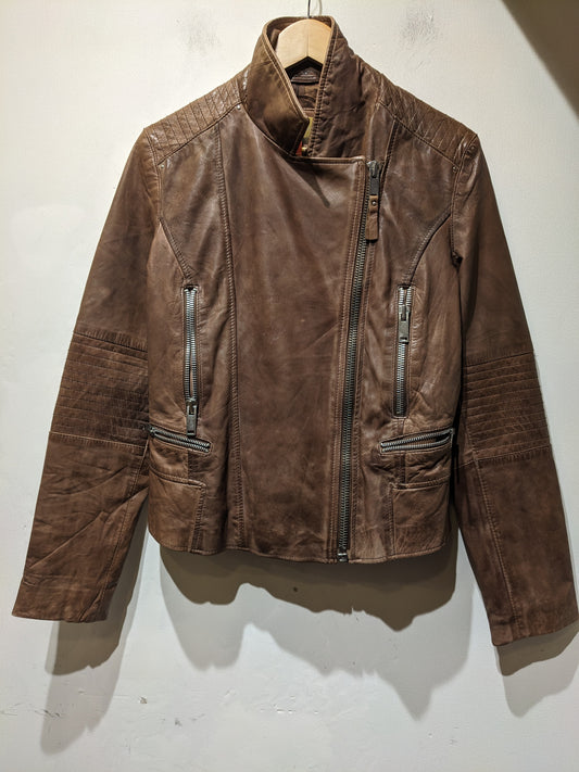 MNG Brown Leather Jacket