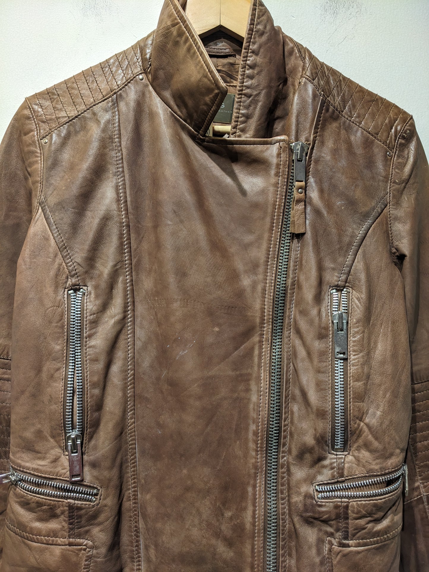 MNG Brown Leather Jacket