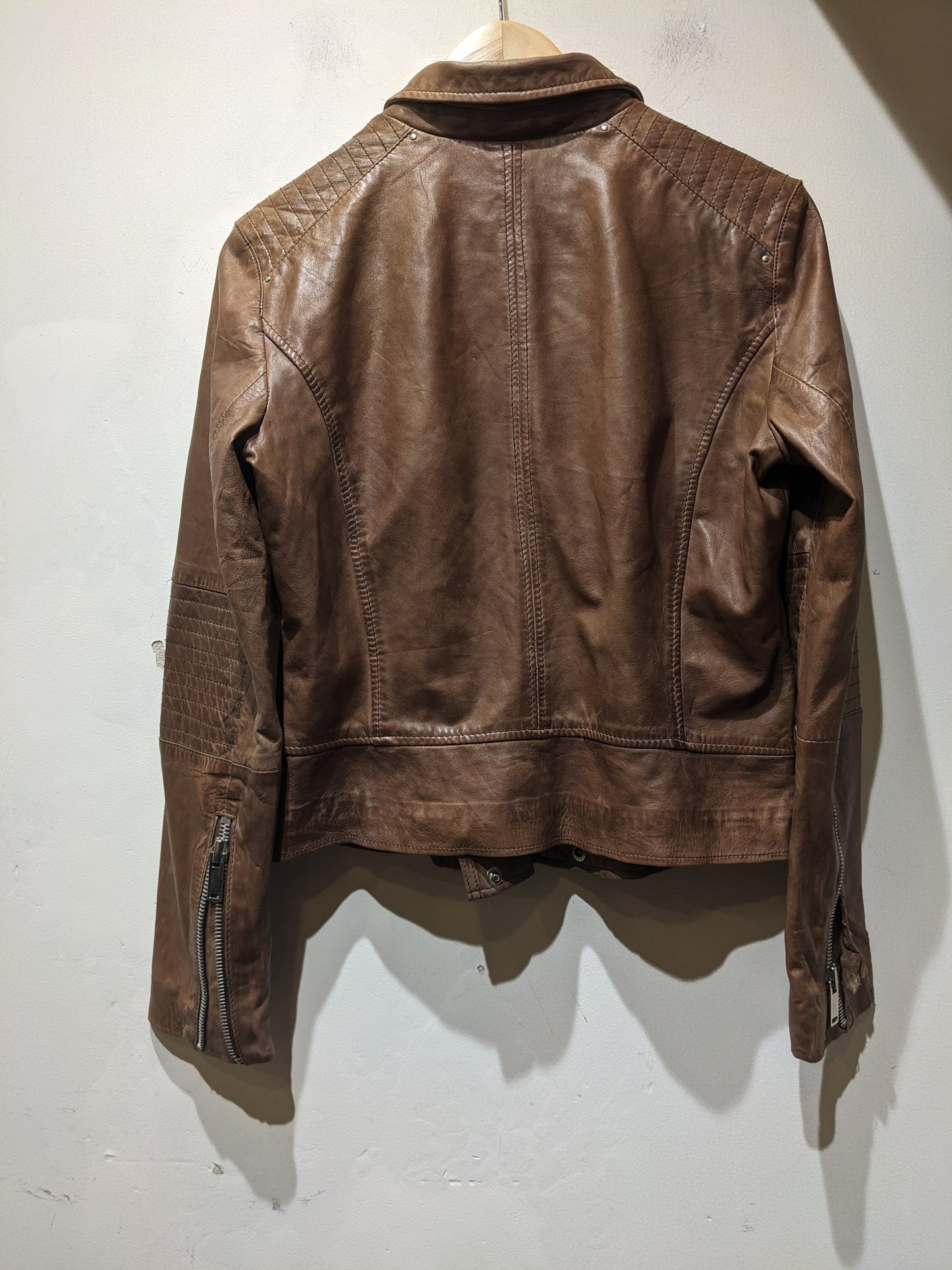 MNG Brown Leather Jacket