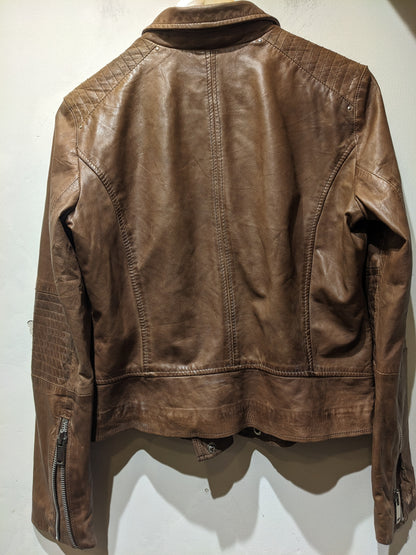 MNG Brown Leather Jacket