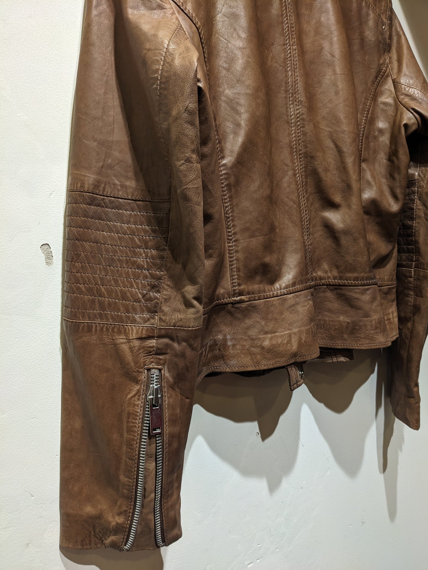 MNG Brown Leather Jacket