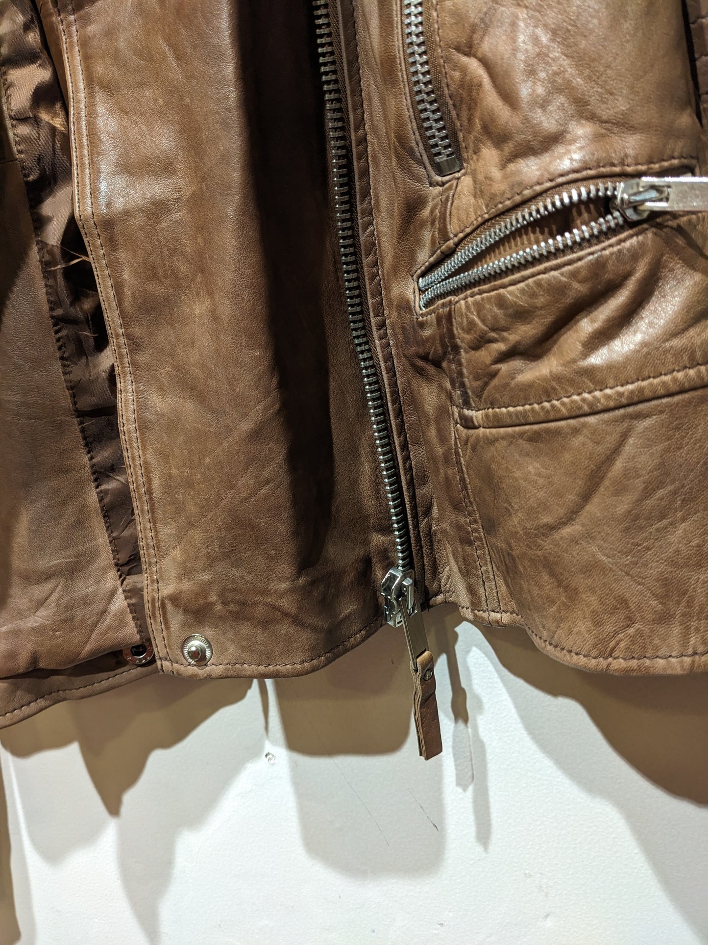 MNG Brown Leather Jacket