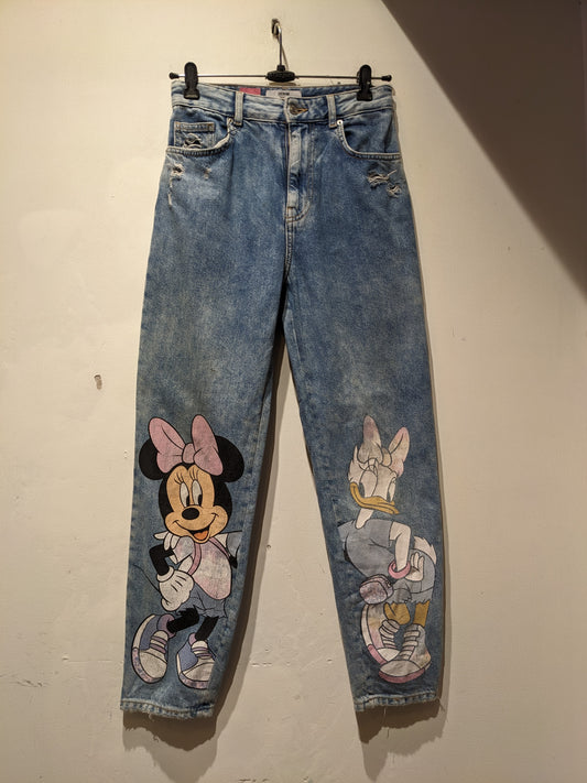 Bershka Disney Minnie Mouse High Waisted Jeans