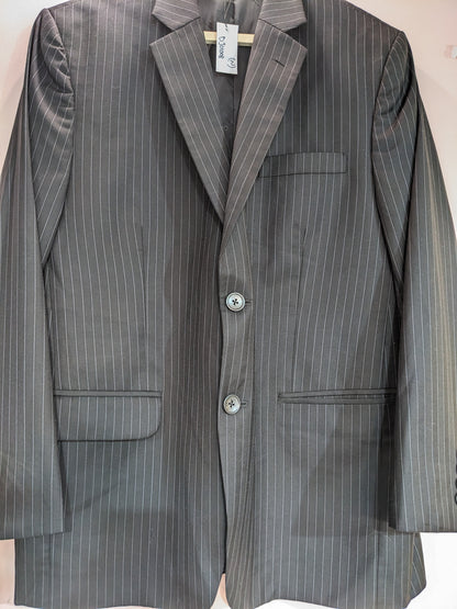 Gabbana Plain Black Blazer With  Stripes