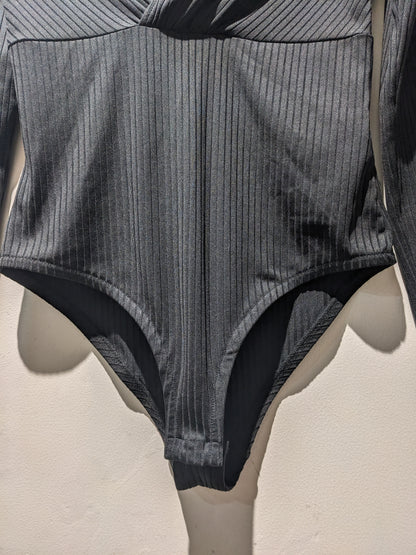 H&M Black Ribbed Bodysuit