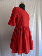 Load image into Gallery viewer, How When Wear Red Broderie Dress With Frill Sleeve
