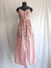 Load image into Gallery viewer, Shein Button Up Pocket Front Striped Cami Dress
