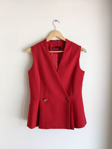 Zara Red Waistcoat Blazer Set