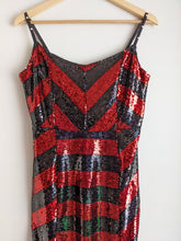 Load image into Gallery viewer, Shein Red &amp; Black Sequin Dress
