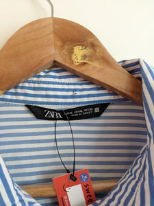 Zara Striped Poplin Button Down Shirt