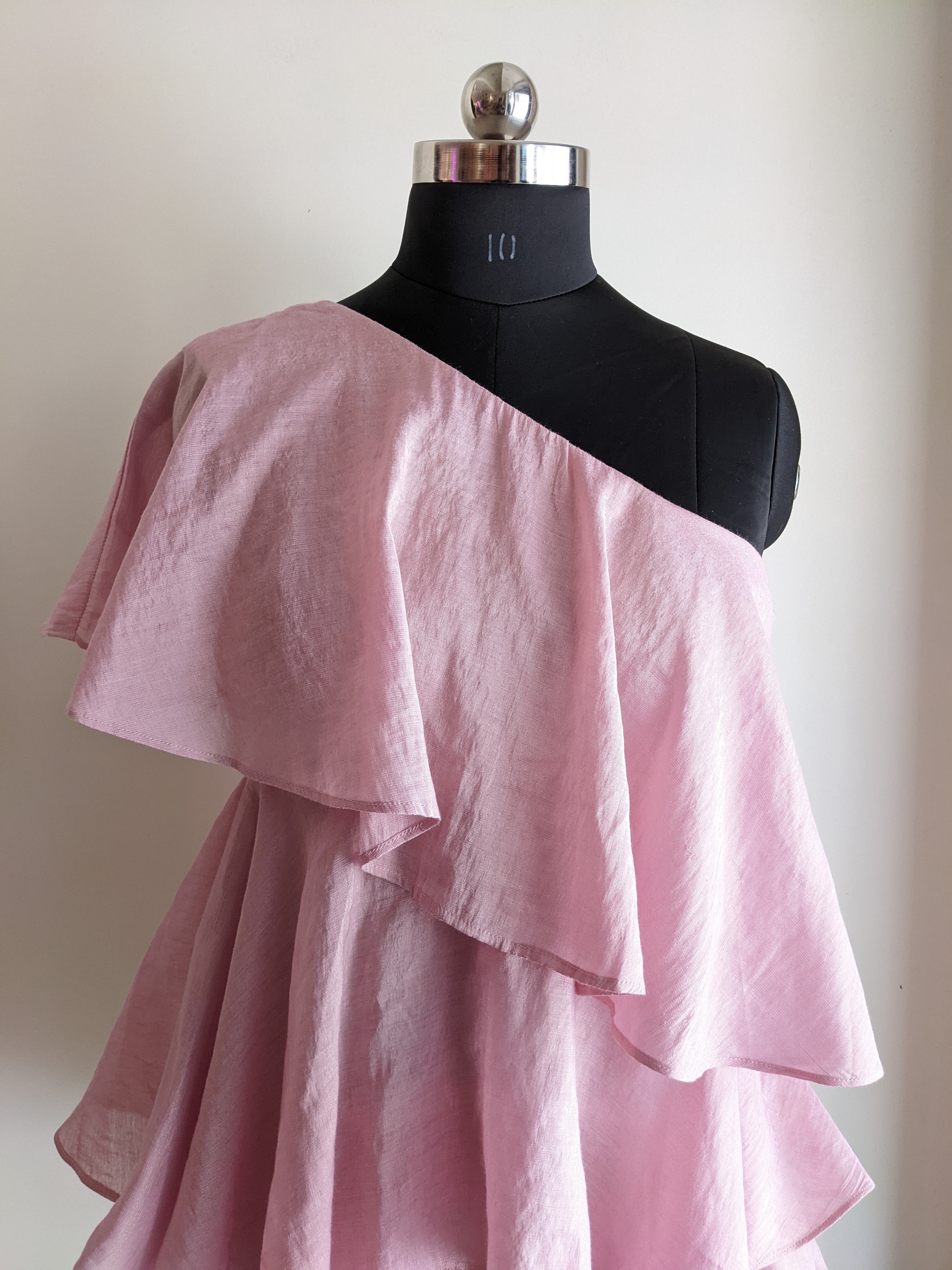 Gulaal Pink One Shoulder Shimmer Dress