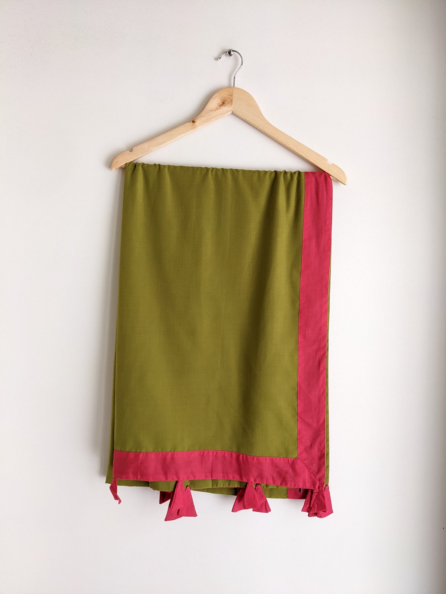 Lime Green dupatta with Pink Border