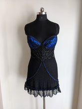 Load image into Gallery viewer, Sex Kiss Black &amp; Blue Sheer Dress

