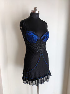 Sex Kiss Black & Blue Sheer Dress