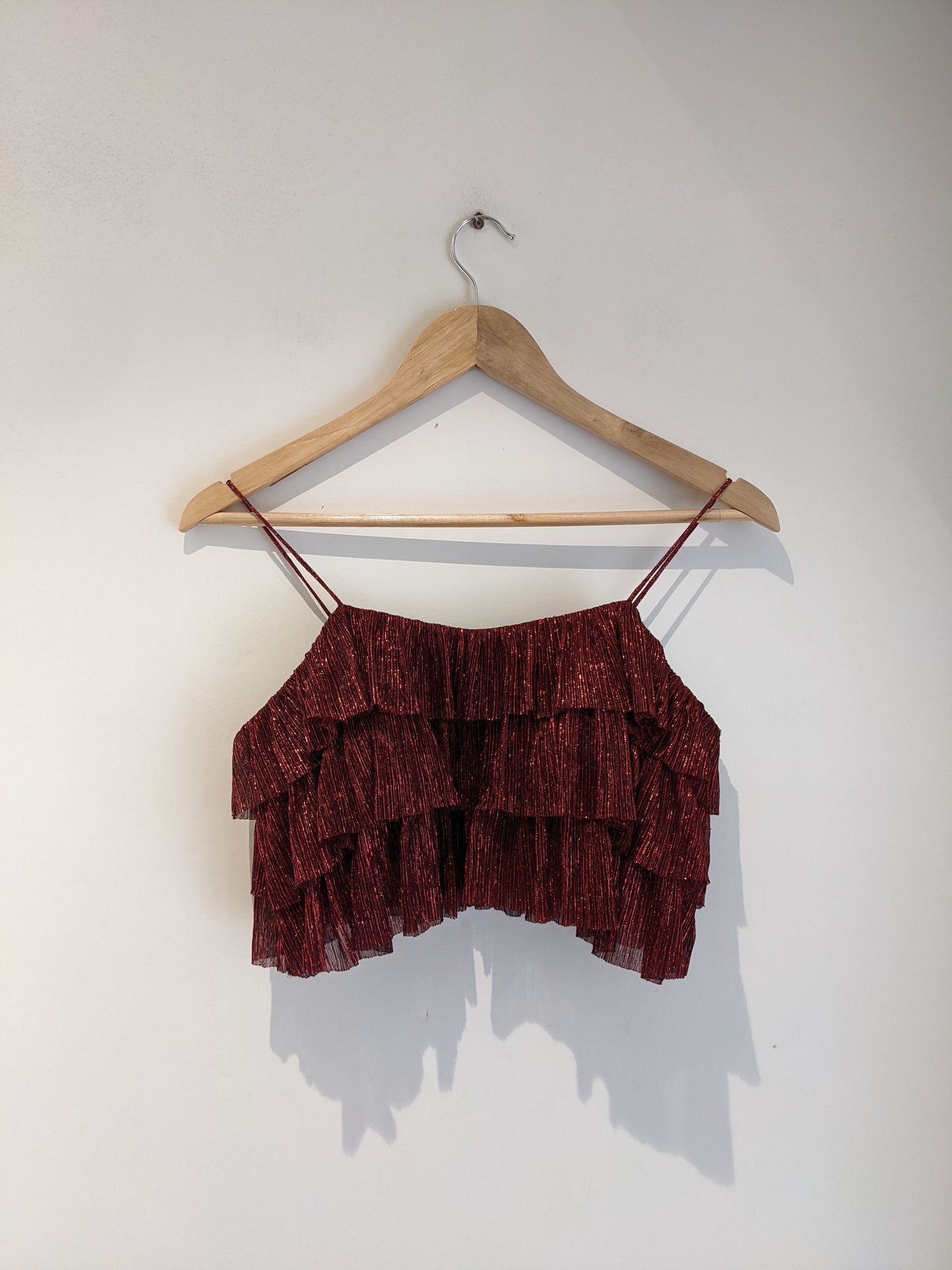 Nirmooha Red shimmer skirt/crop top set (set of 2)