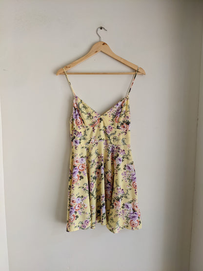 Forever 21 Yellow Printed Fit & Flare Dress