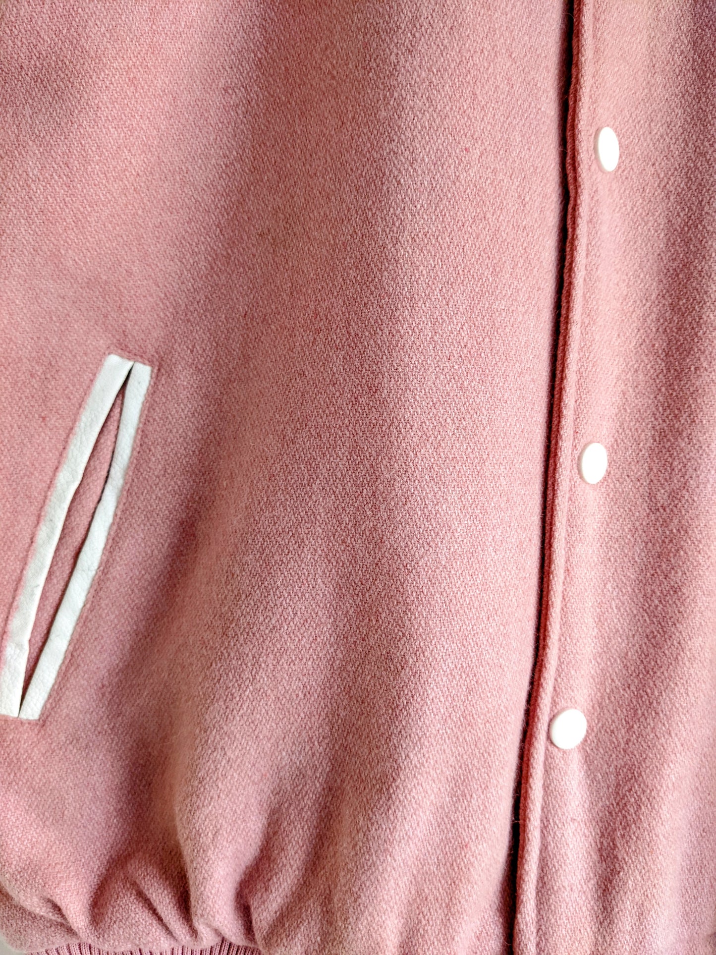 H Letter Pink & White Varsity Jacket