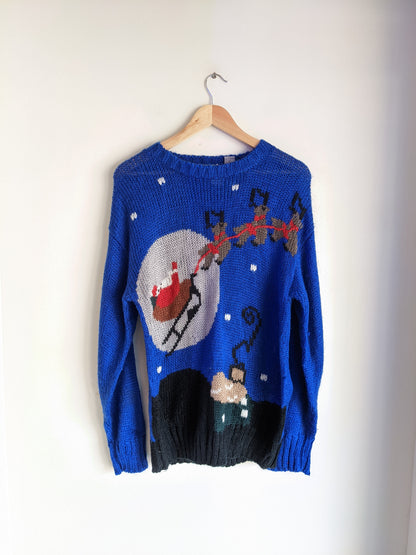 Sleighin' in Blue Christmas Sweater