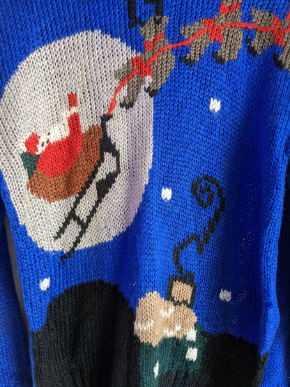 Sleighin' in Blue Christmas Sweater