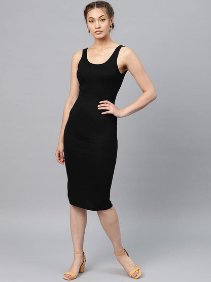 Black Back Knot Cutout Dress