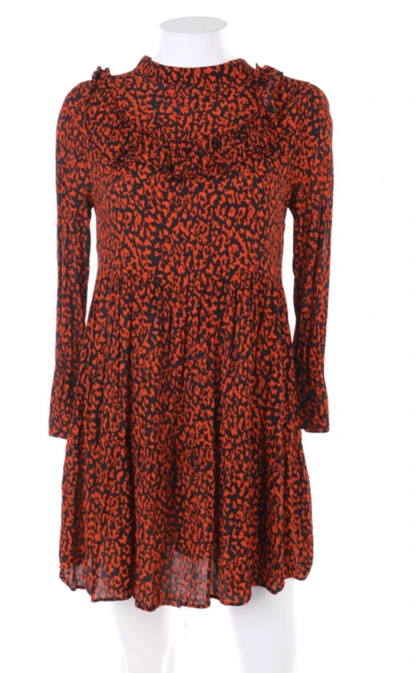 Zara Cheetah Print Red Dress