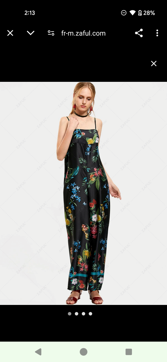 Zara Black Floral Jumpsuit