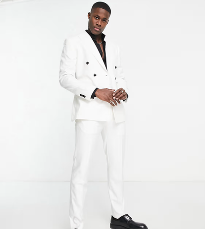 TopMan Skinny White Blazer With Black Belt