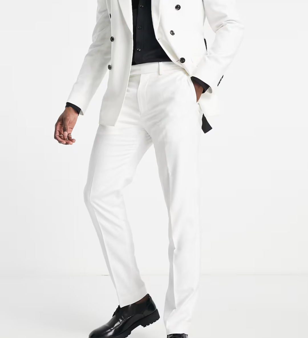 TopMan Skinny White Blazer With Black Belt