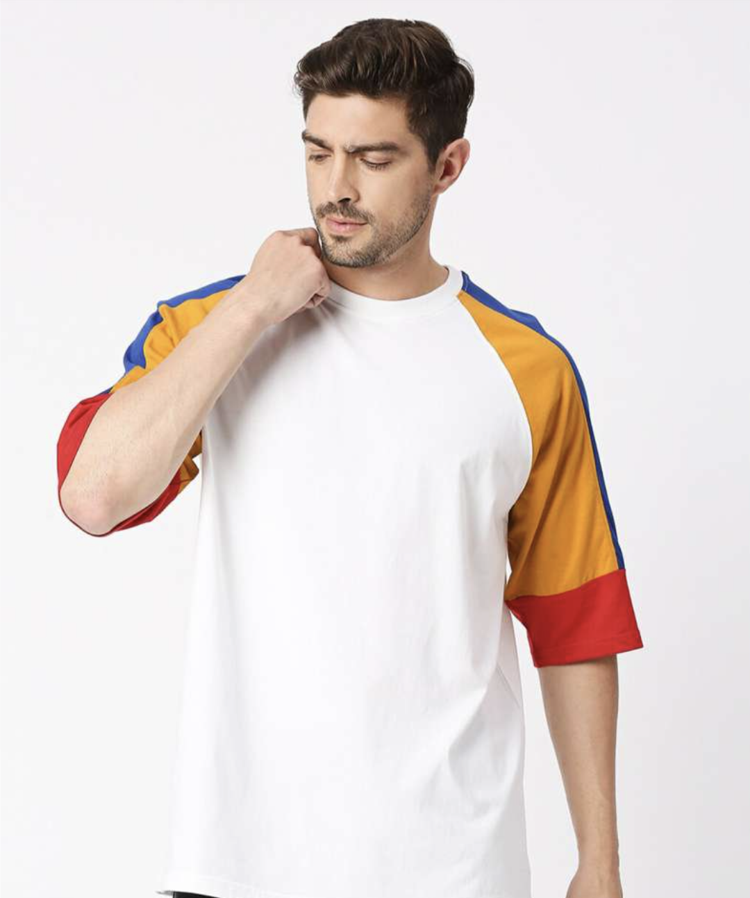 Blamblack Colourblocked Raglan Sleeves Longline Tee