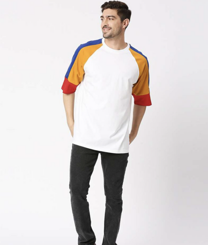 Blamblack Colourblocked Raglan Sleeves Longline Tee