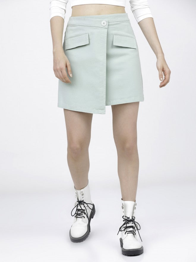 Tokyo Talkies Women Mint Mini Skirt