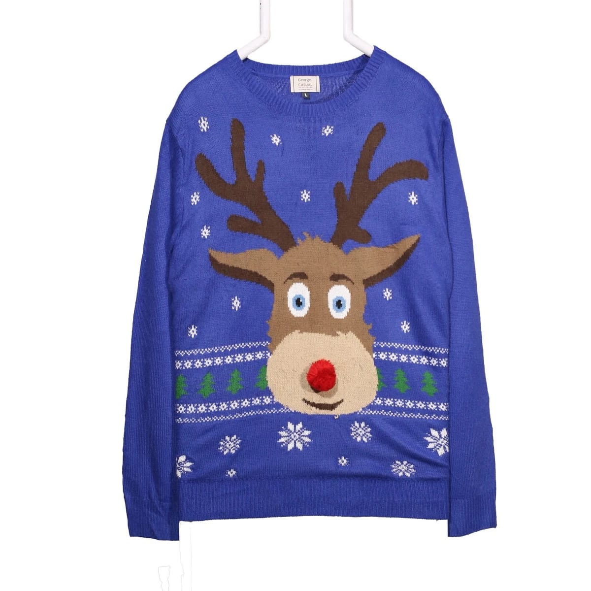 Rudolf the Reindeer Blue Christmas Sweater