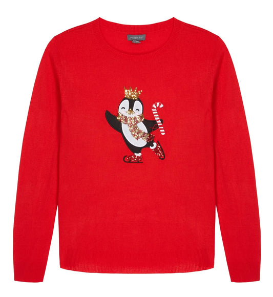 Red Penguin Christmas Sweater