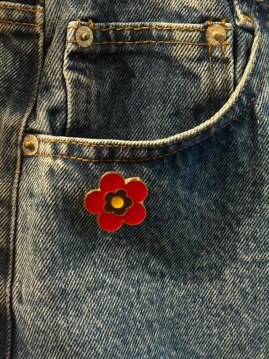 Red Flower Pin