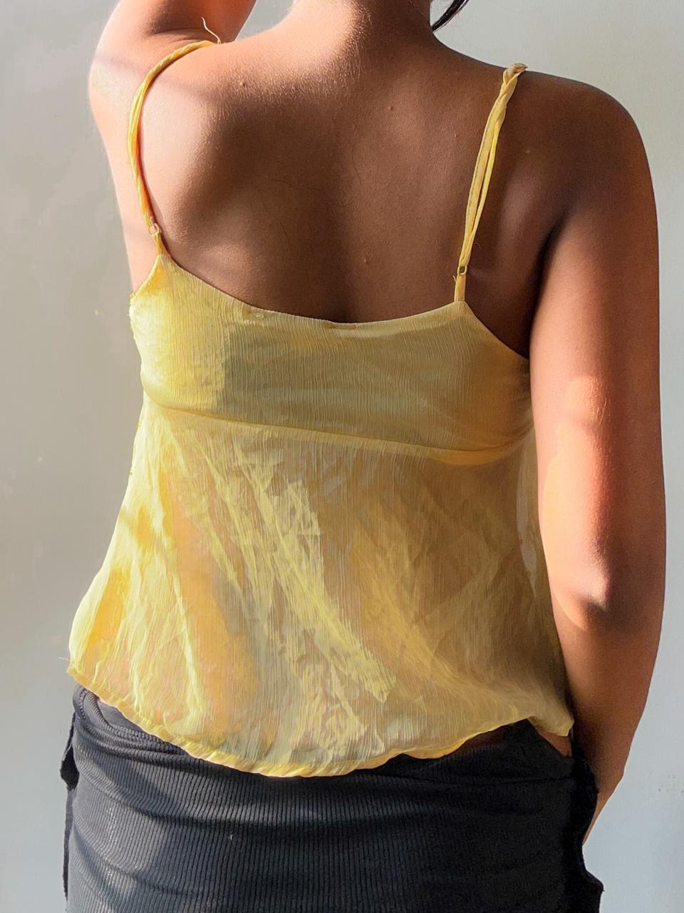 Yellow Beaded Top