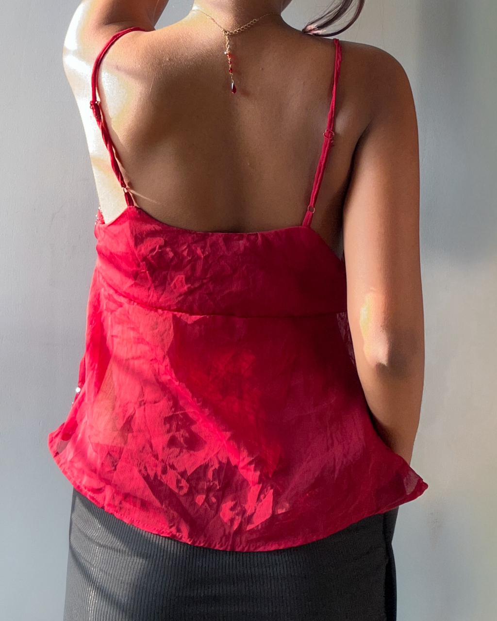 Red Beaded Top