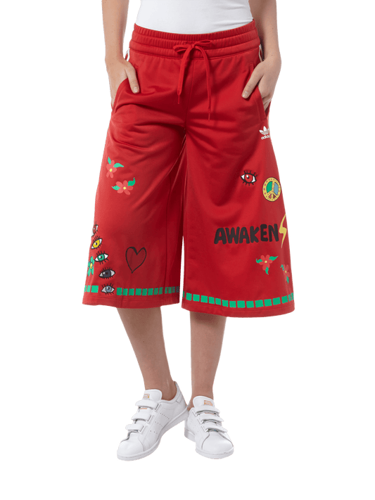 Adidas Red Printed Long Shorts