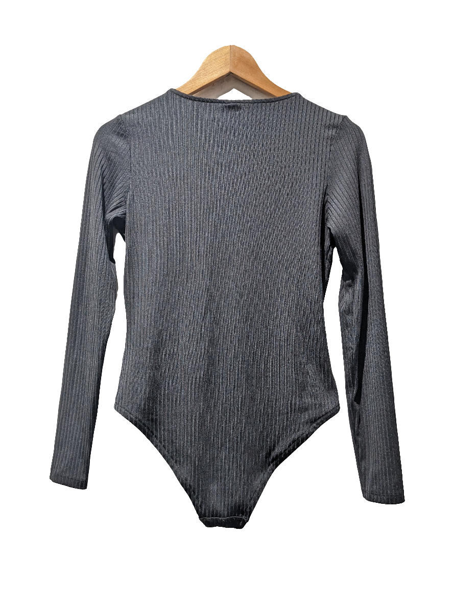 H&M Black Ribbed Bodysuit