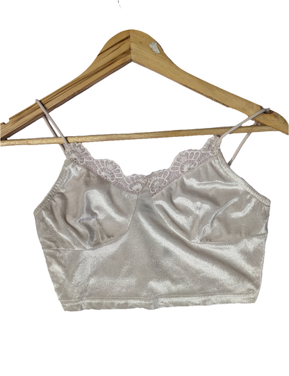 Shein Velvet White Crop Top