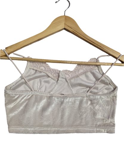 Shein Velvet White Crop Top