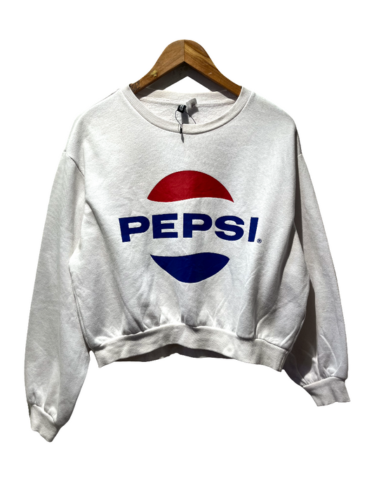 H&M Divided  White Pepsi Printed Sweatshirt